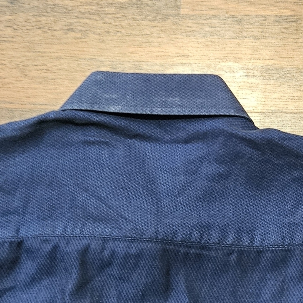 LINE A DÔME mens long sleeve button down dress shirt SIZE XL COLOR BLUE XL8 - Picture 10 of 13